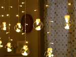 Lichter vorhang festliche girlande kugel dekoration 138 led warm farbe ip44