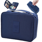 Make-up bag travel organiser navy blue
