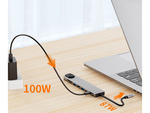 Hub adapter 8w1 przejściówka 2x usb-c thunderbolt 3 2xusb hdmi sd rj45