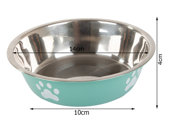 Dog cat food water bowl metal anti-slip pot large 250ml