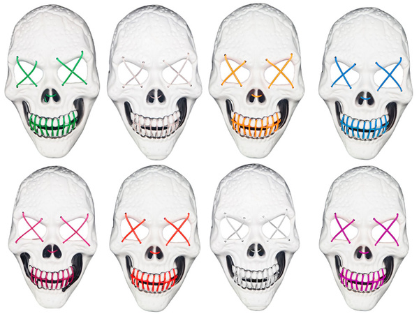 Viinud kolju mask halloween hõõguv viinud pidu