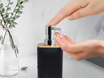 Badezimmer-set badezimmerbürste wc seifenspender abfallkorb bambus 5