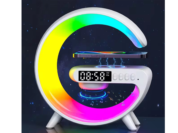 Led svetlo rgb herná nabíjačka indukčný reproduktor budík rádio hodiny