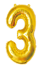 NUMBER BALLOON 3 GOLD (2000)