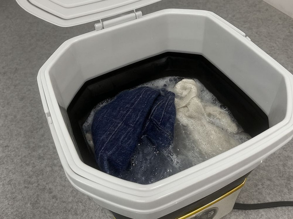 Mini portatīva mazā salokāmā ceļojumu veļas mašīna apģērbiem un apatēriem 6l