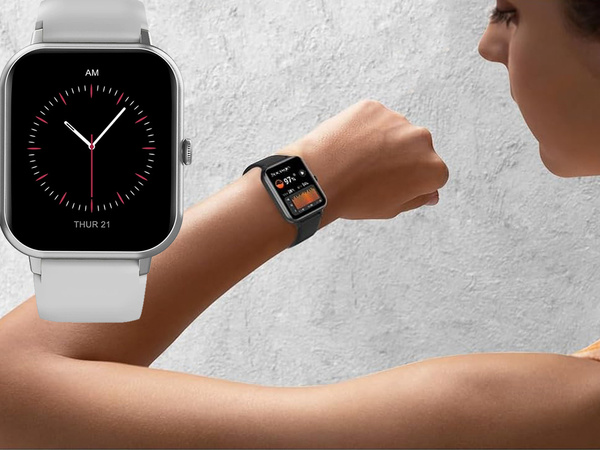 Smartwatch zegarek damski męski gumowy pasek sport bluetooth rozmowy szary