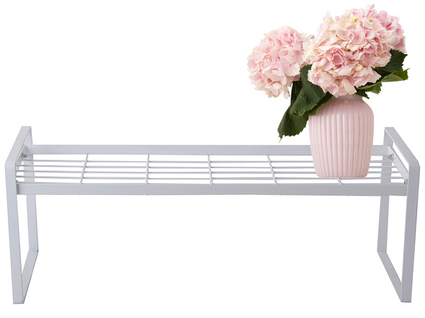 Metal shelf single tier kitchen organiser stand white for kitchen