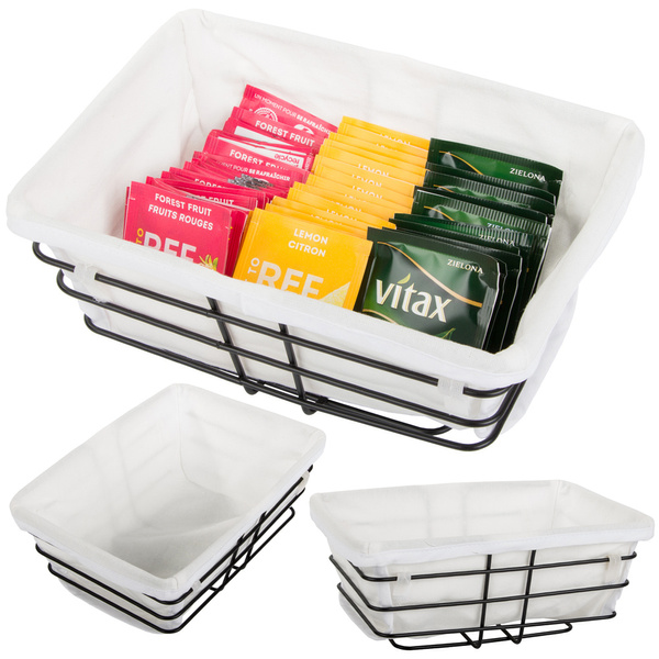 Loft metal wire basket for kitchen for fruit bread with lining