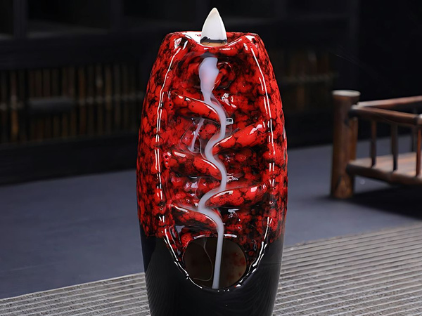 Chimenea de cerámica perfumada cascada incienso aromaterapia + 10 mechas