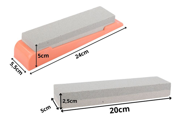 Afilador de piedra para cuchillos y tijeras, de dos caras, rectangular, con base