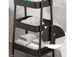 Étagère de cuisine armoire de salle de bain sur roulettes étagère en métal à trois niveaux 3