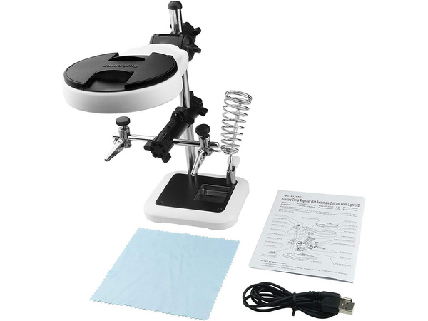 Kit de soudure troisième main loupe porte-loupe led