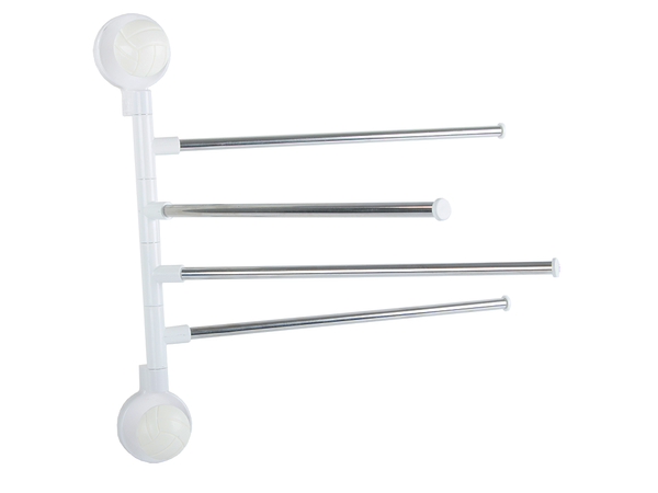 Porte-serviettes de salle de bain pivotant 4 bras