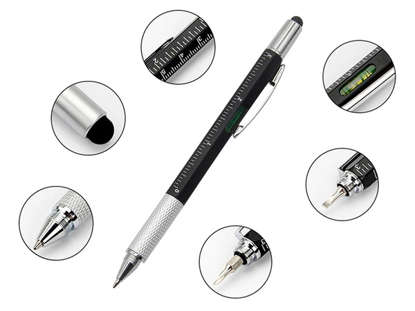Multifunktionsstift schraubendreher multitool 6in1 wasserwaage clip