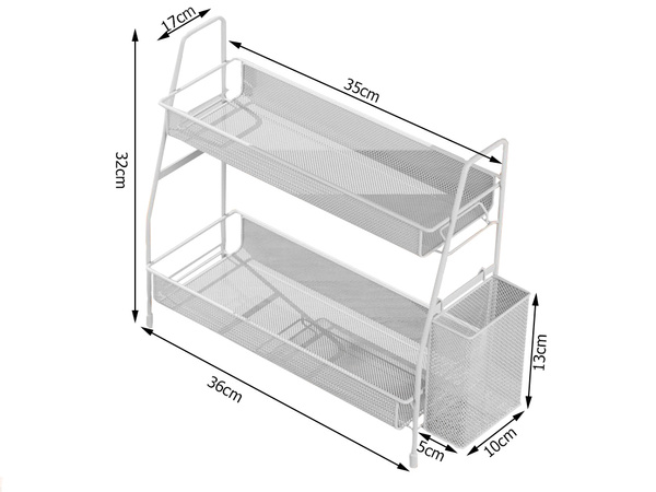 Étagère de cuisine loft organisateur de cuisine à deux étages avec panier