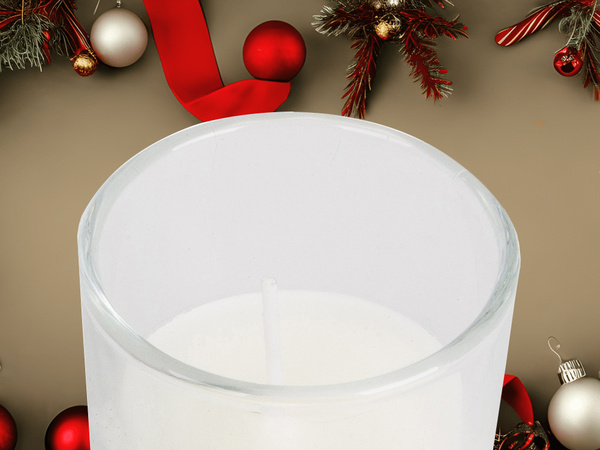 Dekoratív gyertyák üvegben gyertyák koszorú készlet karácsonyra 2 db