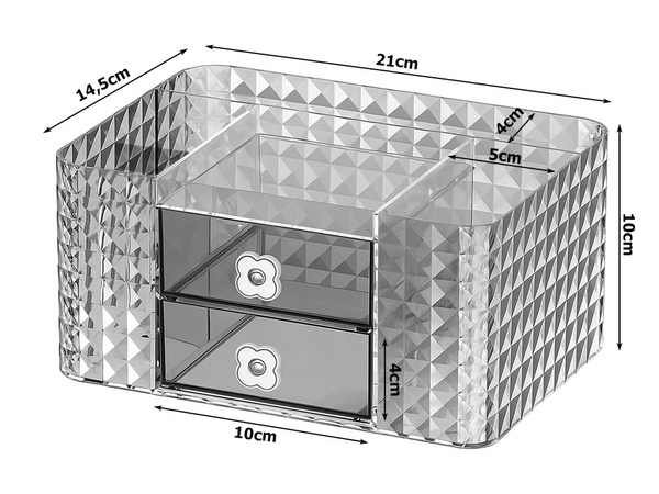 Caja organizadora para cosméticos y joyas para el baño, el escritorio o los cajones
