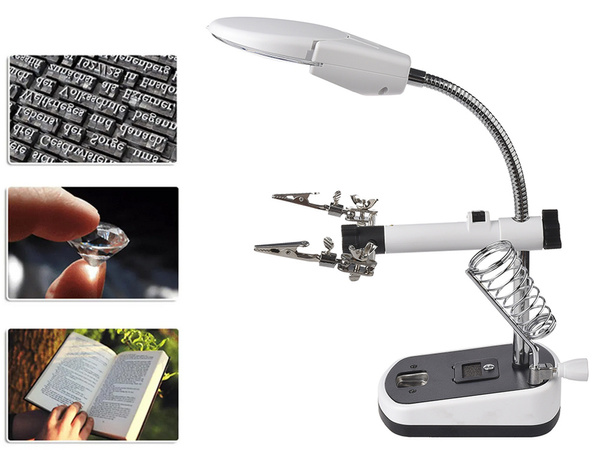 Alicates de tercera mano 10x 3,5x 5 led para soldar
