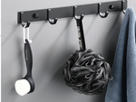 Wall clothes rack for hallway bathroom 5 hooks