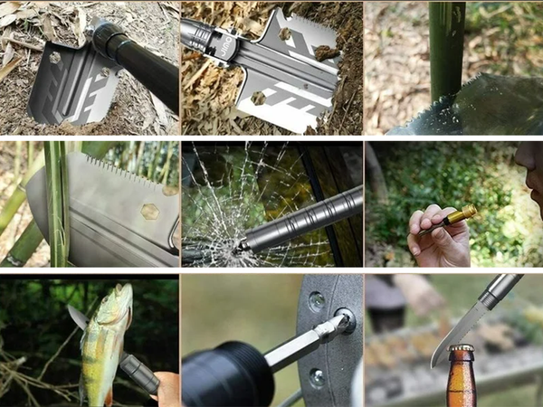 Pala plegable caso militar vio multifuncional supervivencia esencial