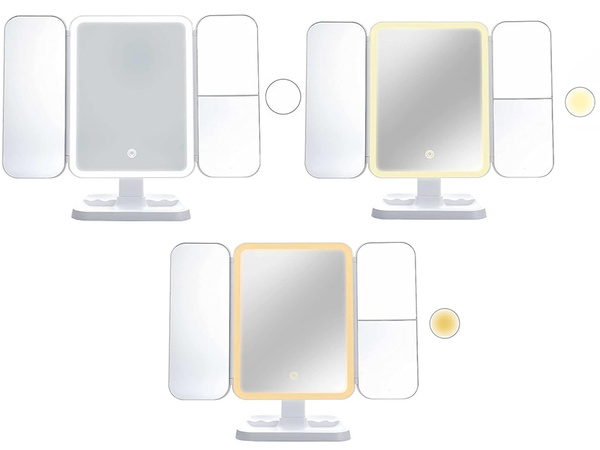 Kosmeetika peegel valgustatud led kokkuklapitav meik peegel premium