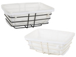 Altillo cesta de alambre de metal para cocina para pan de frutas con forro