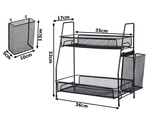 Estante de cocina altillo organizador de cocina de dos pisos con cesta
