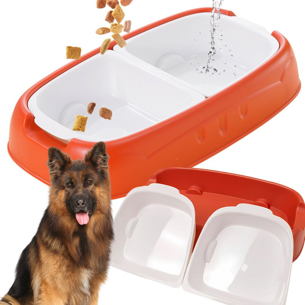 Comedero doble para perro gato comedero y bebedero extraible plástico grande