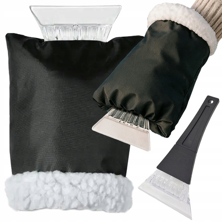 Raspador de hielo para ventanas de coches con guante para hielo y nieve mango blando