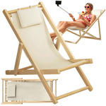 Tumbona de madera sillas de playa jardín plegable cojín silla de playa