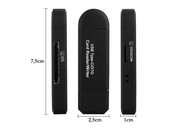 Lecteur de carte sd microsd tf usb usb-c micro usb 3w1