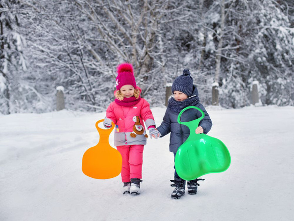 Trineo de plástico tobogán de manzana tobogán de nieve grande