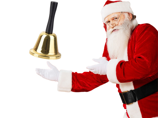 Santa campana metal dorado decoracion