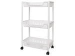 Estanteria baño armario cocina estanteria movil con ruedas 3 niveles ganchos