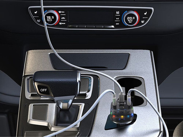 Auto mp3/wma ülevõtja 2xusb + usb c bluetooth 5.3 led qc 3.0