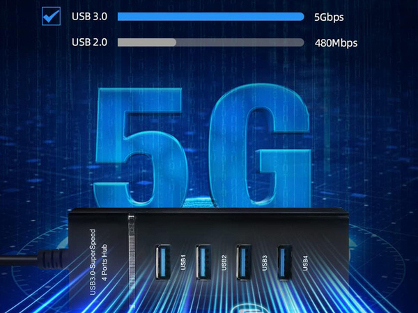 Rozbočovač usb 3.0 rozdeľovač portov 4 portový rozdeľovač adaptér adaptér