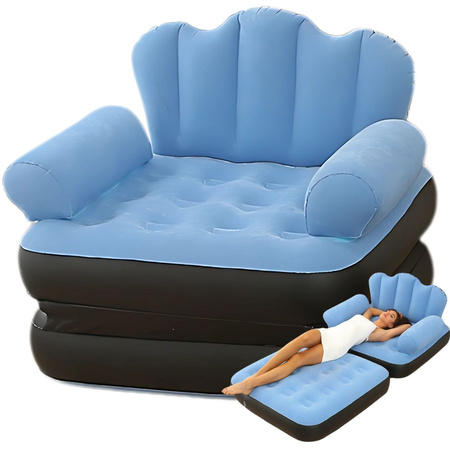 2in1 inflatable sofa armchair reclining bed with backrest armrests daybed