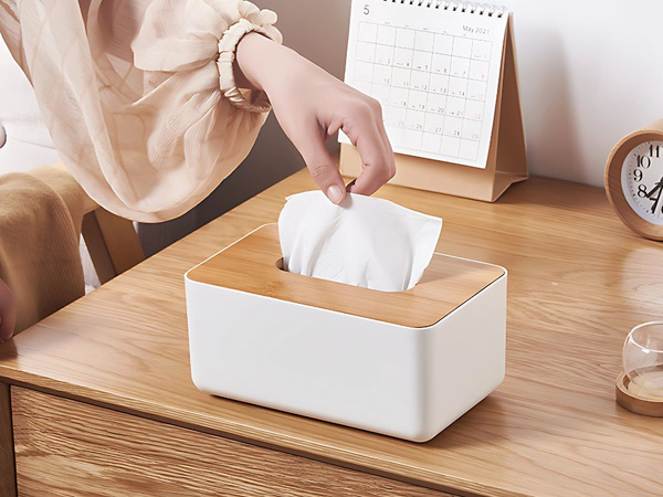 Boîte à mouchoirs, récipient organiseur, mouchoir en bambou