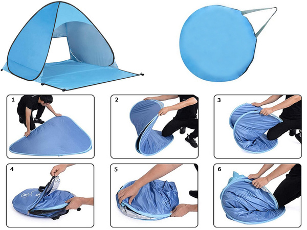 Strand sátor önálló összecsukható uv védő családi táska készlet