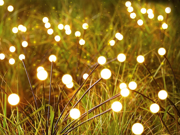 SOLÁRNÍ ZAHRADNÍ SVÍTIDLA KULIČKY 2 KUSY PO 8 LED SVÍTIDLECH DÉLKA 70 CM