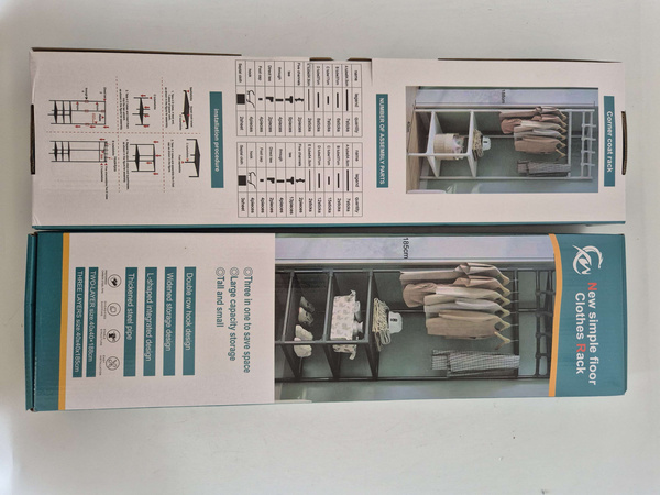 Corner clothes hanger with shoe shelves metal wardrobe