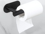 Nosilec toaletnega papirja wc samolepilni brez vrtanja črna loft kovina