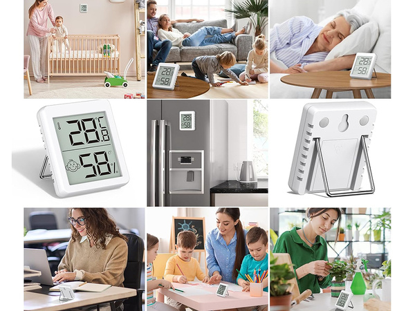 Digitalni termometer mini vremenska postaja soba higrometer baterija magnet
