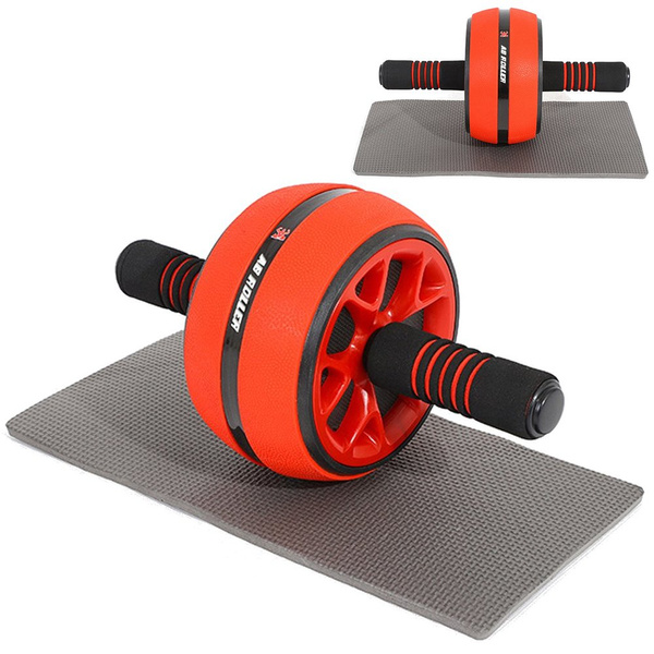 Ejercicio abdominal rueda de rodillos + colchoneta