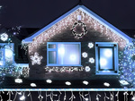 Luces cortina luz navidad guirnalda decoración 300 led frío ip44