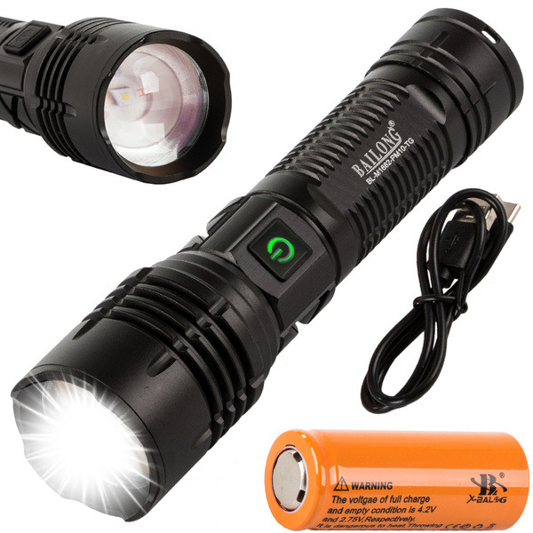 Taktische taschenlampe bailong starke led pm10-tg zoom