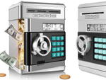 Money box cash machine access code banknotes
