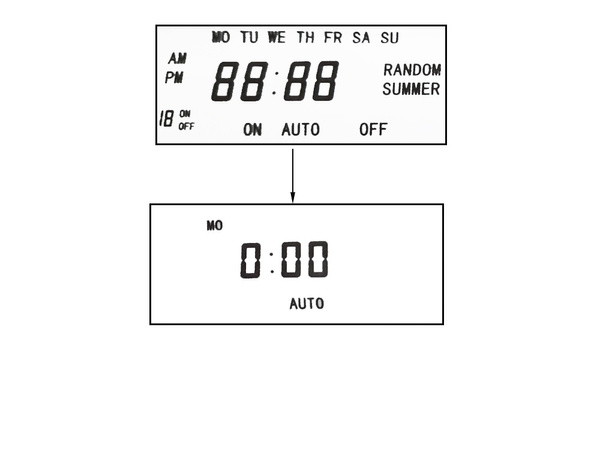 Temporizator on-off comutator lcd digital