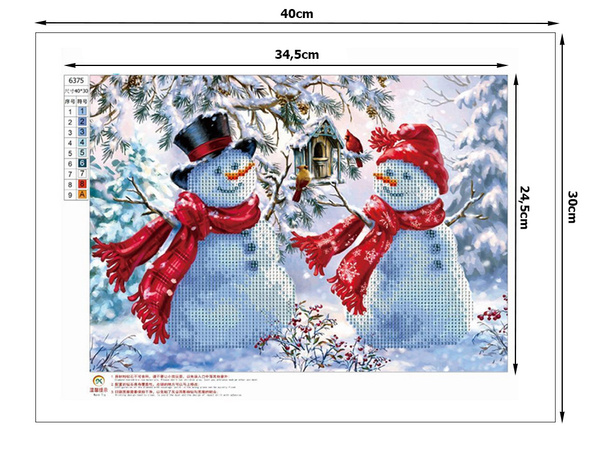 Bordado diamante conjunto muñeco de nieve navidad 5d