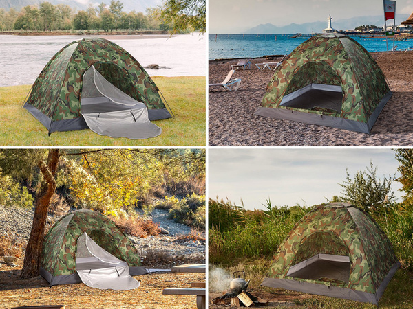 Tente de camping moro xxl 2-3 personnes tente touristique avec moustiquaire sac